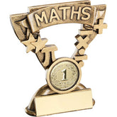 BRZ/GOLD MATHS MINI CUP WITH PLATE (1in CENTRE) - 3.75in